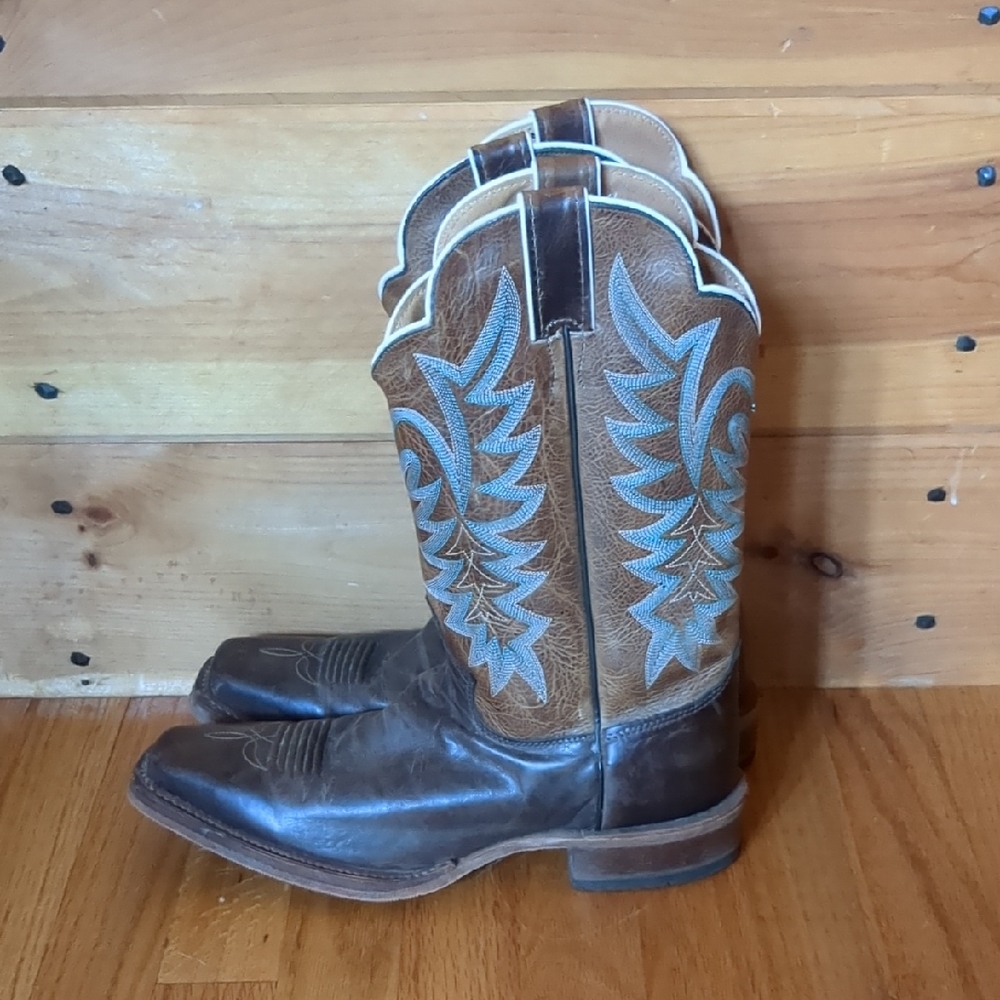 Justin Boots Brown and Blue Women's Cowboy Boots